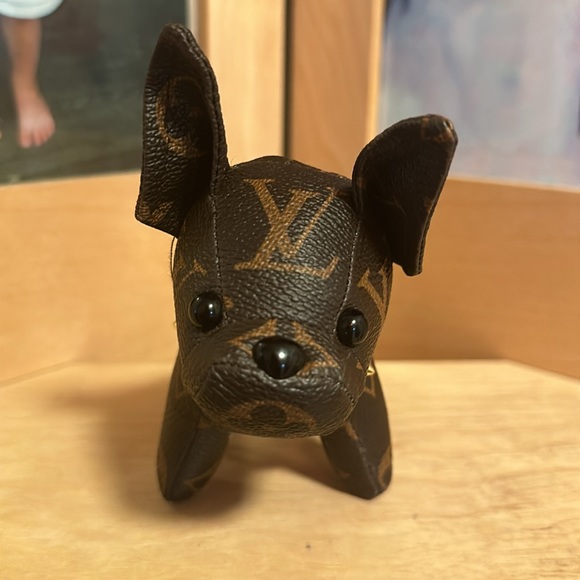 Upcycled Hand Made Classic LV Monogram x French Bulldog Keychain Bag Charm - Picture 3 of 7